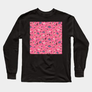 Paris Delights on Rose’ Background by MarcyBrennanArt Long Sleeve T-Shirt